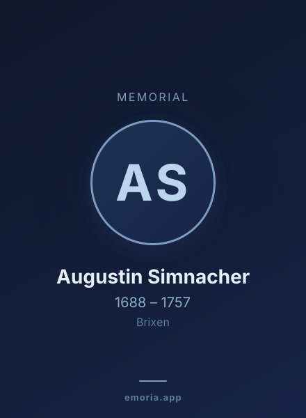 Memorial portrait of Augustin Simnacher