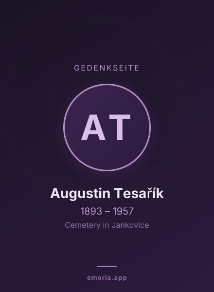 Gedenkportrait von Augustin Tesařík