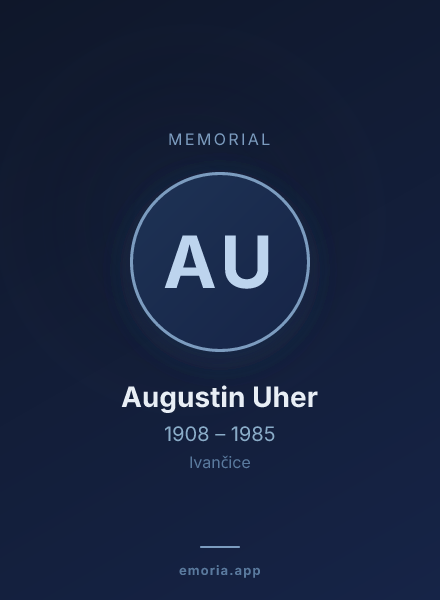 Memorial portrait of Augustin Uher