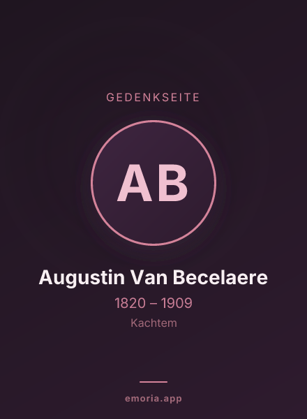 Gedenkportrait von Augustin Van Becelaere