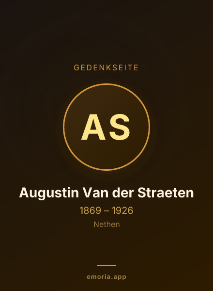 Gedenkportrait von Augustin Van der Straeten