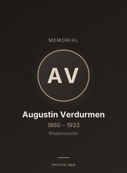 Memorial portrait of Augustin Verdurmen