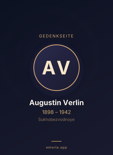 Gedenkportrait von Augustin Verlin
