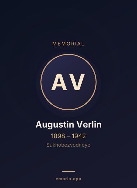 Memorial portrait of Augustin Verlin