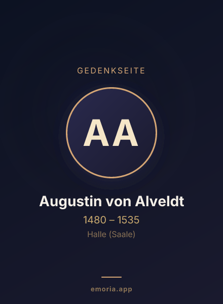 Gedenkportrait von Augustin von Alveldt