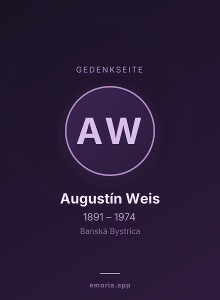 Gedenkportrait von Augustín Weis