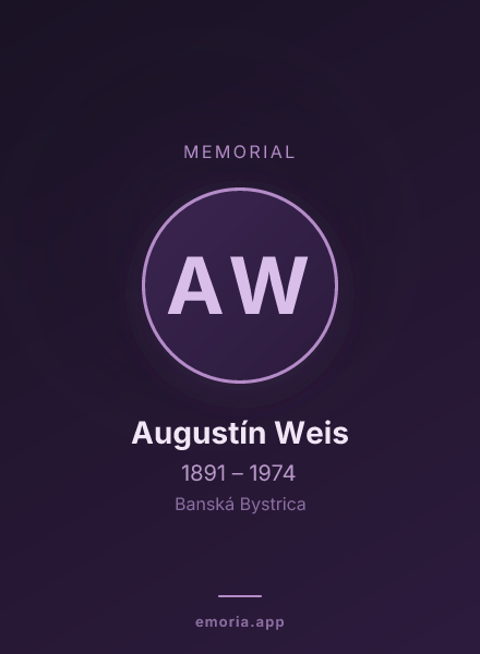 Memorial portrait of Augustín Weis
