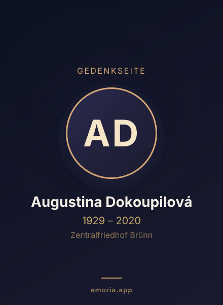 Gedenkportrait von Augustina Dokoupilová