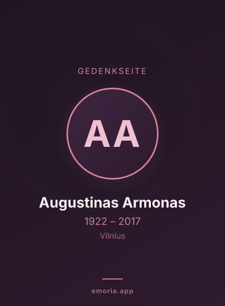 Gedenkportrait von Augustinas Armonas