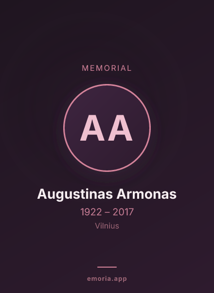 Memorial portrait of Augustinas Armonas