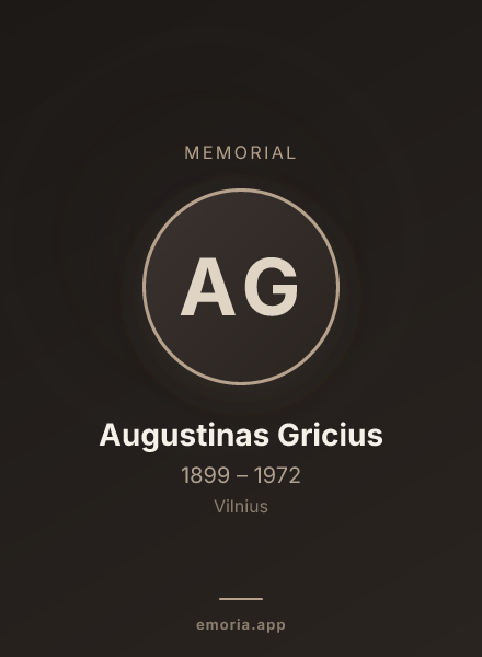 Memorial portrait of Augustinas Gricius