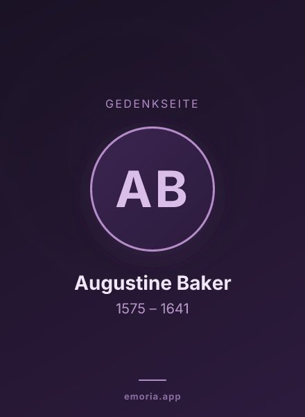 Gedenkportrait von Augustine Baker