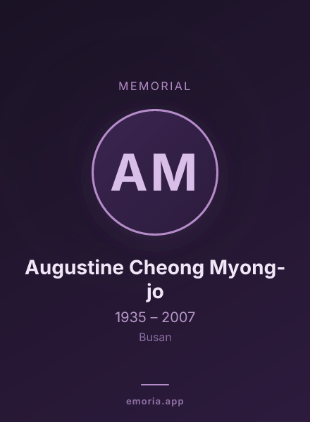 Memorial portrait of Augustine Cheong Myong-jo