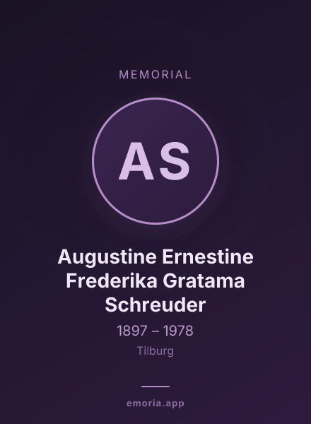 Memorial portrait of Augustine Ernestine Frederika Gratama Schreuder