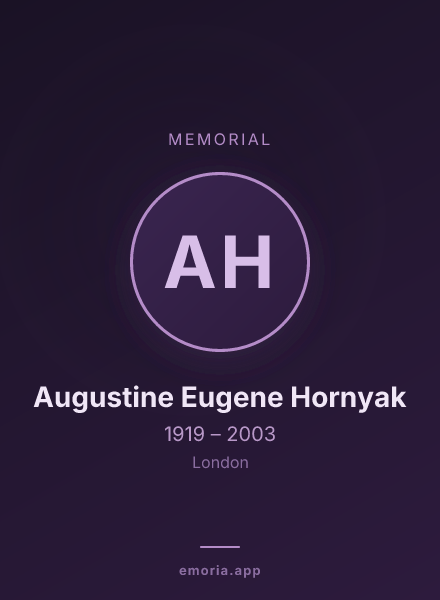 Memorial portrait of Augustine Eugene Hornyak