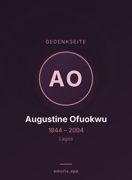Gedenkportrait von Augustine Ofuokwu