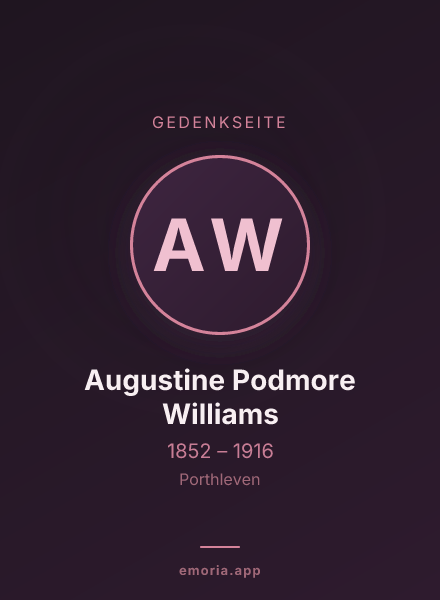 Gedenkportrait von Augustine Podmore Williams