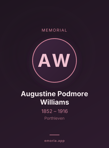 Memorial portrait of Augustine Podmore Williams