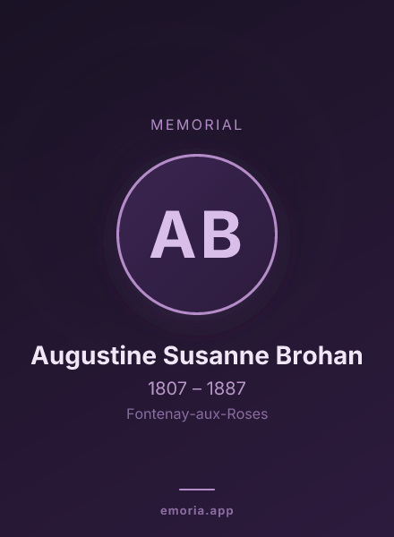 Memorial portrait of Augustine Susanne Brohan