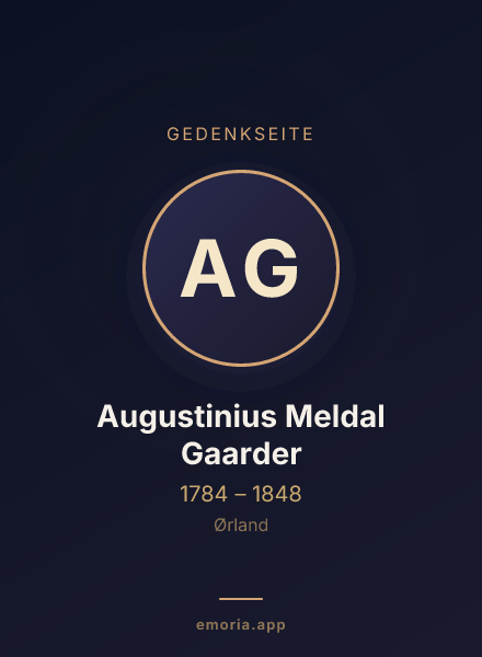 Gedenkportrait von Augustinius Meldal Gaarder