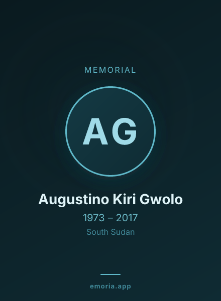 Memorial portrait of Augustino Kiri Gwolo