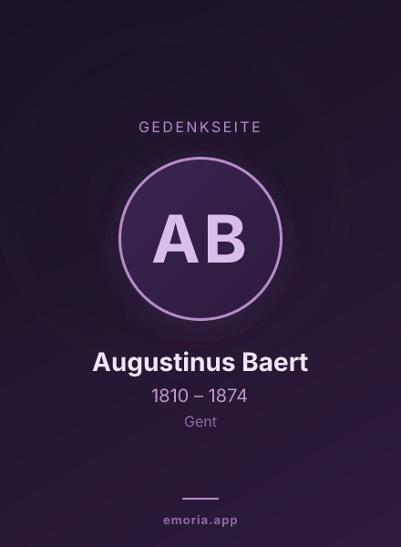 Gedenkportrait von Augustinus Baert