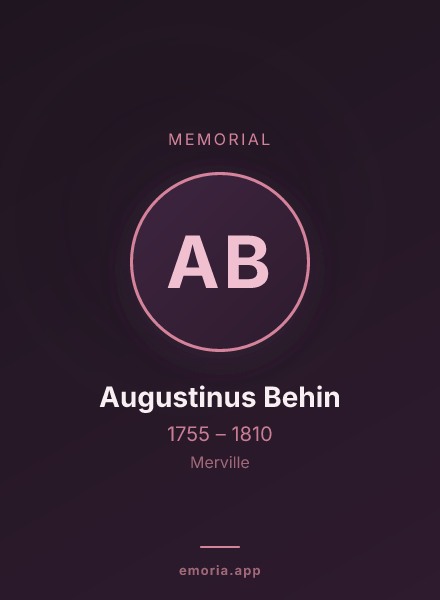 Memorial portrait of Augustinus Behin
