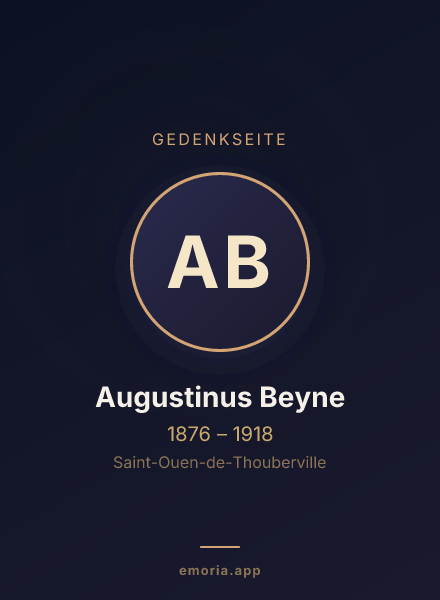 Gedenkportrait von Augustinus Beyne