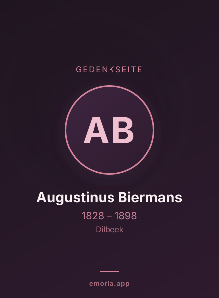 Gedenkportrait von Augustinus Biermans