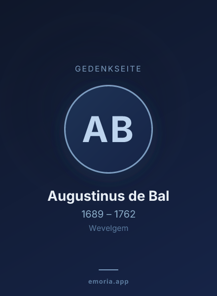 Gedenkportrait von Augustinus de Bal