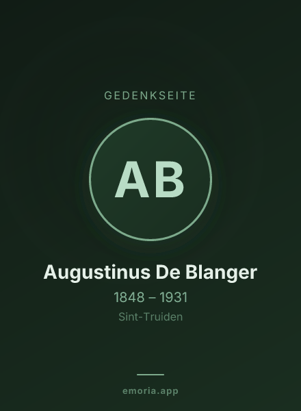 Gedenkportrait von Augustinus De Blanger