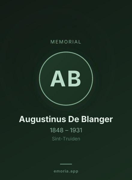 Memorial portrait of Augustinus De Blanger