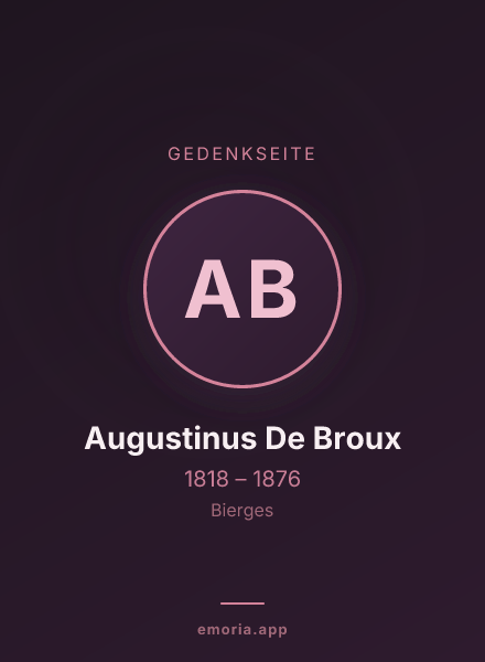 Gedenkportrait von Augustinus De Broux