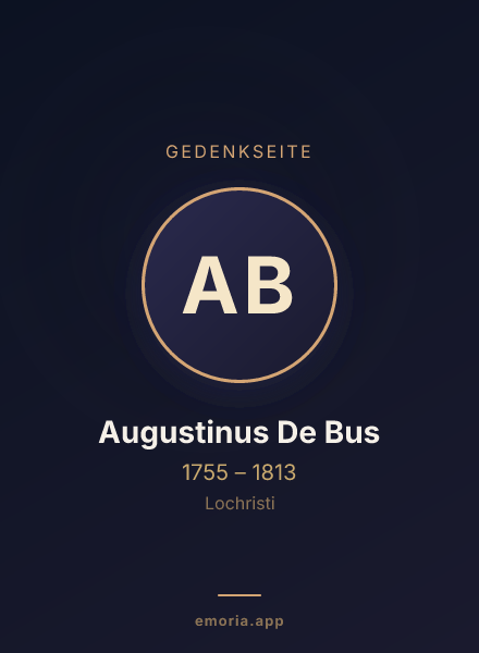 Gedenkportrait von Augustinus De Bus