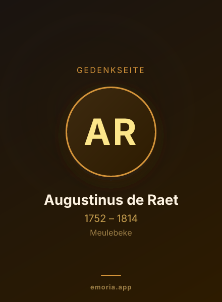 Gedenkportrait von Augustinus de Raet