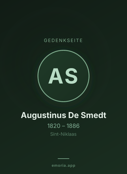 Gedenkportrait von Augustinus De Smedt
