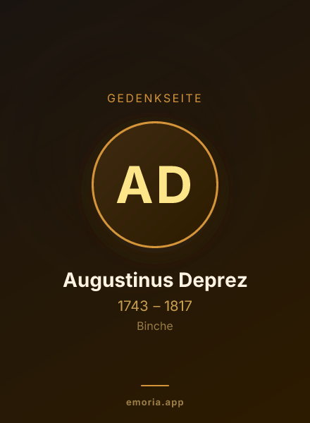 Gedenkportrait von Augustinus Deprez