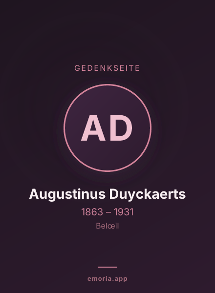 Gedenkportrait von Augustinus Duyckaerts