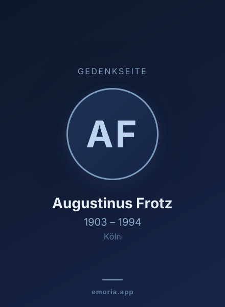 Gedenkportrait von Augustinus Frotz