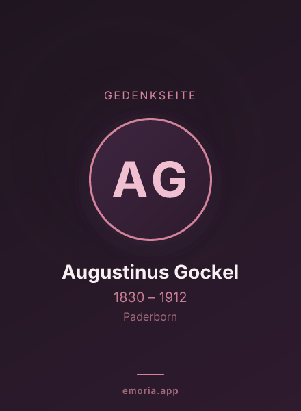 Gedenkportrait von Augustinus Gockel