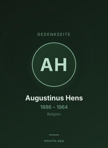 Gedenkportrait von Augustinus Hens
