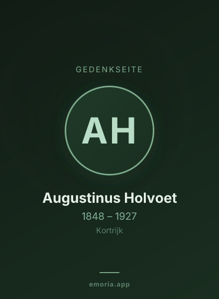 Gedenkportrait von Augustinus Holvoet