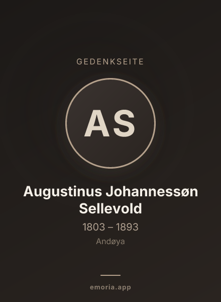 Gedenkportrait von Augustinus Johannessøn Sellevold