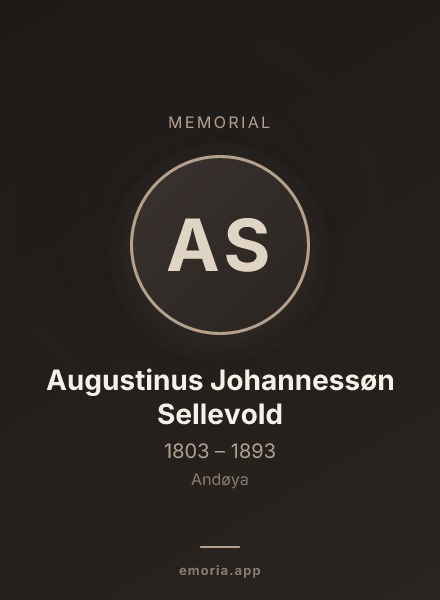 Memorial portrait of Augustinus Johannessøn Sellevold