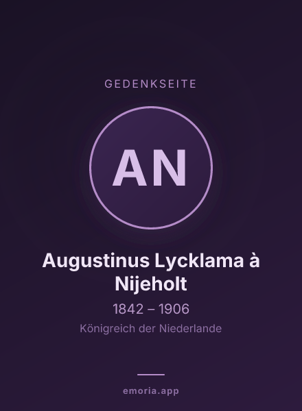Gedenkportrait von Augustinus Lycklama à Nijeholt