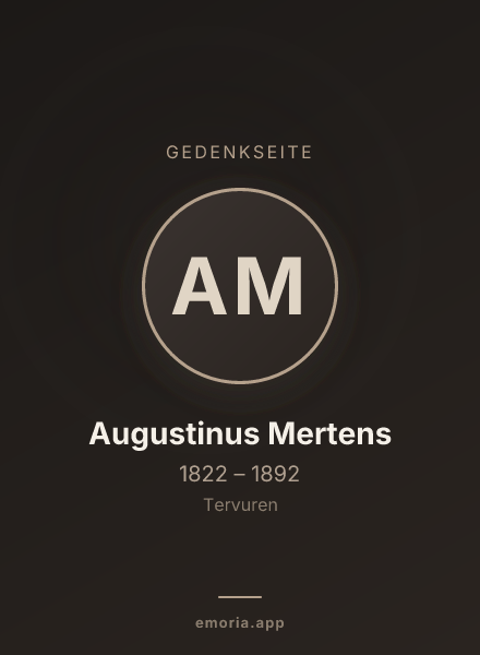 Gedenkportrait von Augustinus Mertens