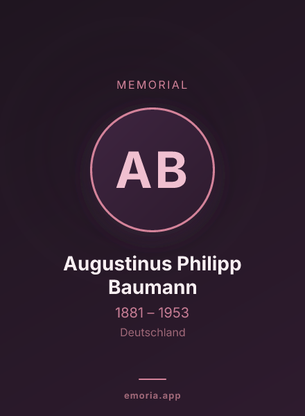 Memorial portrait of Augustinus Philipp Baumann