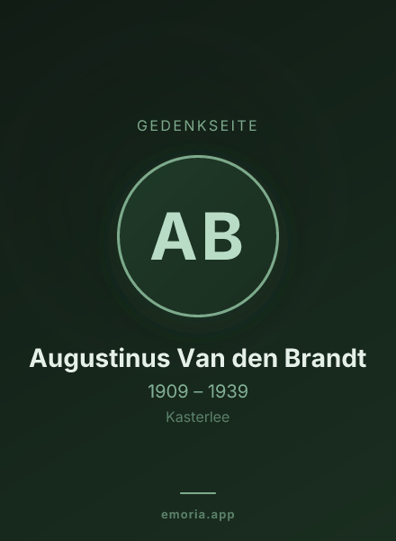 Gedenkportrait von Augustinus Van den Brandt