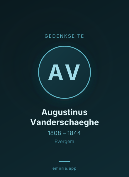 Gedenkportrait von Augustinus Vanderschaeghe