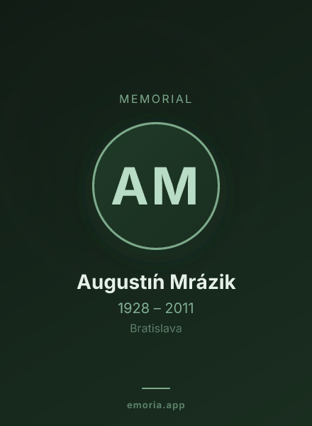 Memorial portrait of Augustı́n Mrázik